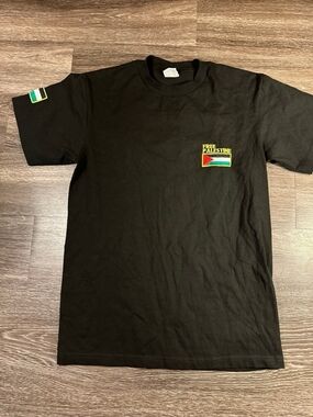 Free Palestine Black Graphic T-Shirt